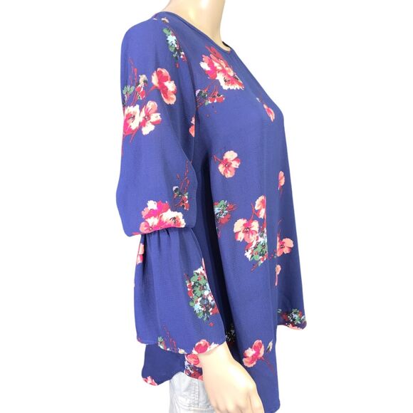 Isabel Maternity Womens Floral Bell Sleeve Pullover Blouse Tunic Top XS - Picture 5 of 11